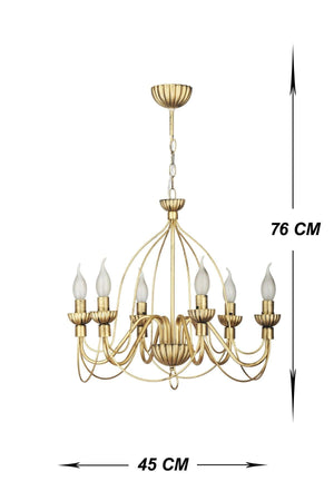 Lighting Calista 6 Case Black Yellow Patina Chandelier - Swordslife