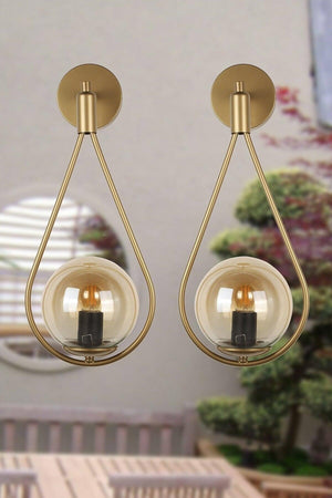 Lighting Drop Sconce Tumbled Honey Globe Glass 2 Pieces - Swordslife