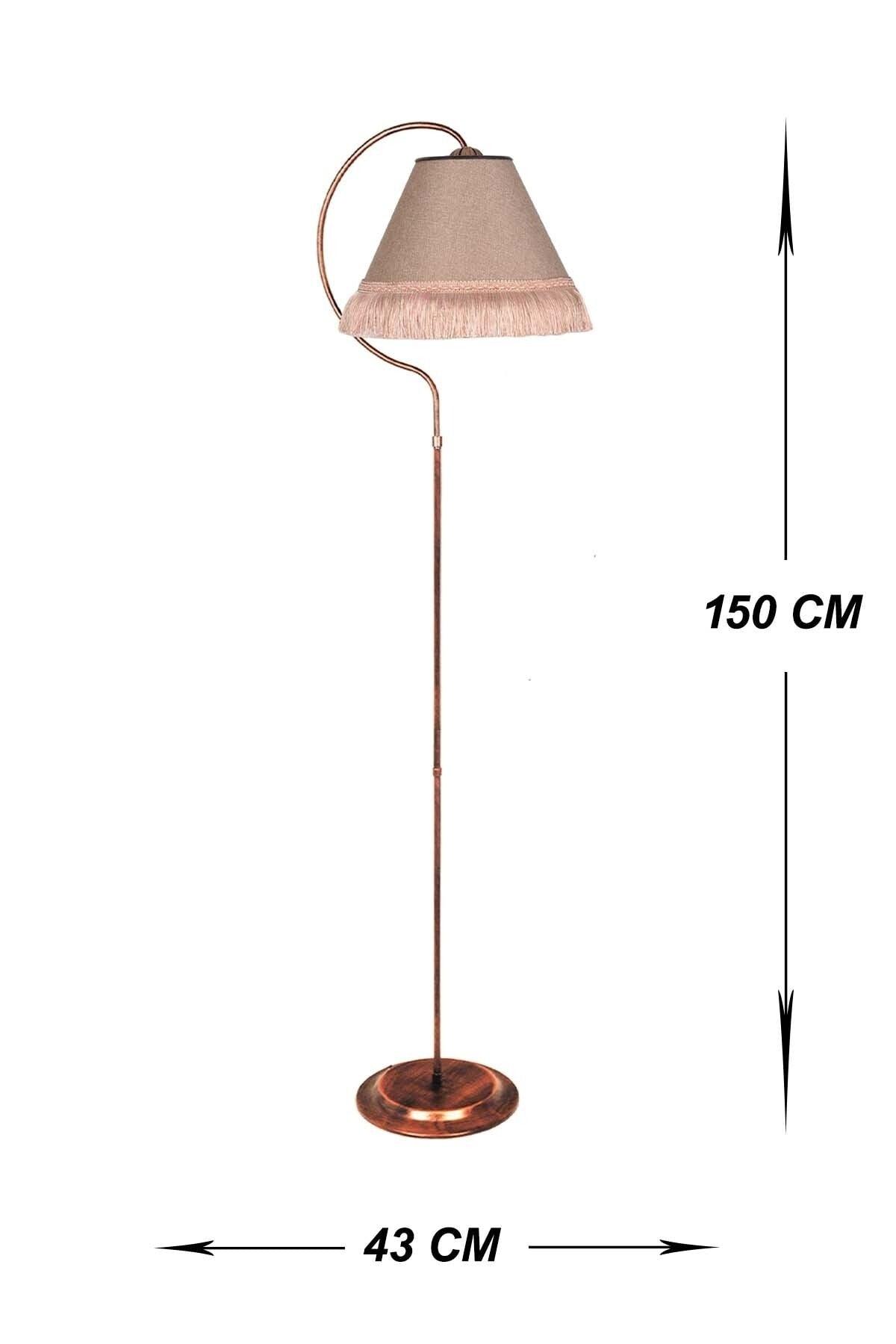 Lighting Floor Lamp Drizzle Ellipse Black Copper Patina Lampshade Rose Dry Tassel Pink - Swordslife