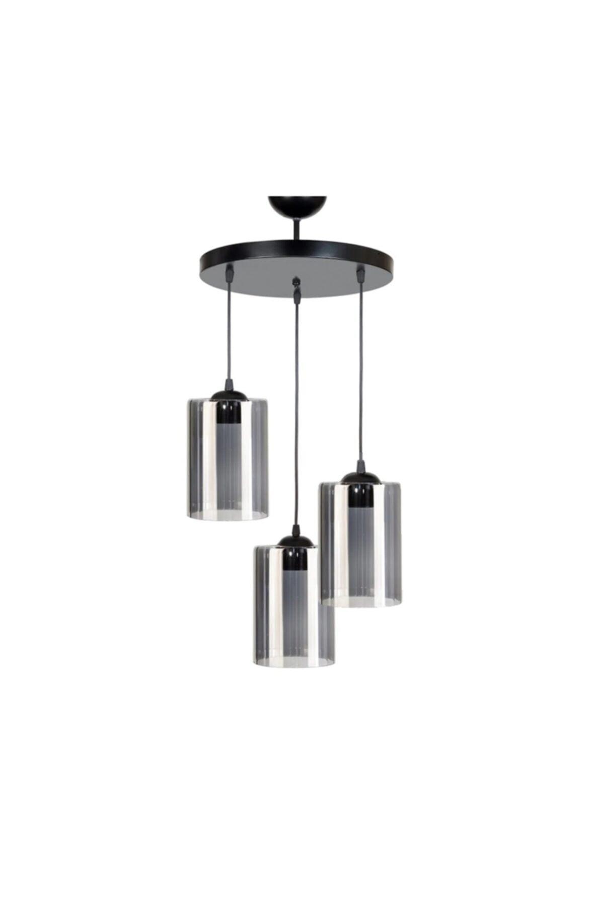 Lighting Modern Decorative Smoked Glass Black Marine 3-Set Chandelier - Swordslife