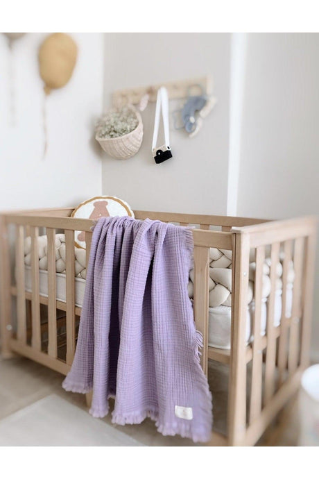 Lilac 100% Cotton 4-Ply Muslin Baby & Kids Blanket 110x120cm - Swordslife