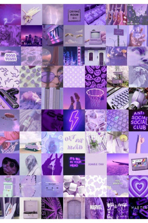 Lila Aesthetic 70's Poster Wallpaper Set - Swordslife