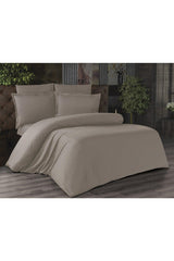 Lilnen 4 Piece Striped Cappuccino Duvet Cover Set - Swordslife