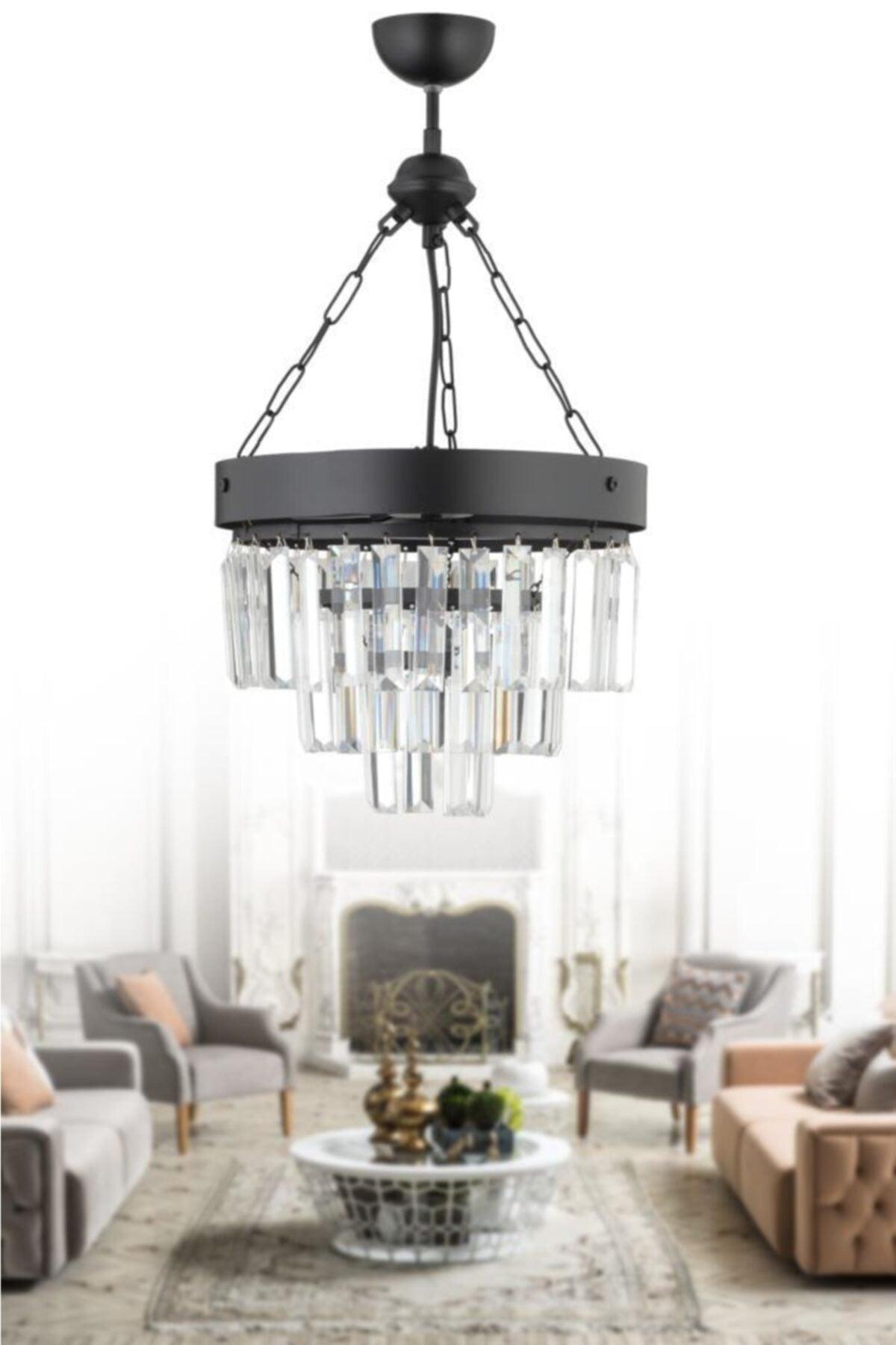 Linda 30 Black Luxury Crystal Stone Chandelier - Swordslife