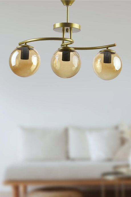 Linda Moderne Alterung Farbe Indoor Ball Glas Wohnzimmer - Küche - Schlafzimmer 3 Lü Kronleuchter - Swordslife