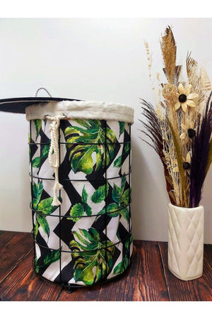 Laundry Basket, Organizer And Multi-Purpose Basket - Green Leaf 60x40cm - Swordslife