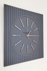 - Lines Effects Series Special Design Wall Clock - Anthracite & Silver - 50x50cm - Swordslife