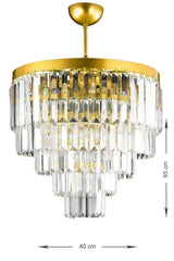 Linsa 40 Cm Crystal Glass Stone Luxury Chandelier - (YELLOW gilding) - Swordslife