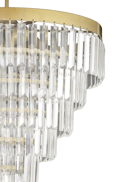 Linsa 55 cm Luxury Chandelier with Crystal Glass Stone - (Tumbled Color) - Swordslife