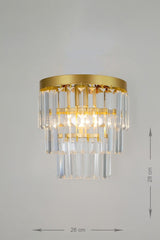 Linsa Crystal Glass Stone Luxury Wall Sconce - (Yellow Gilding) - Swordslife