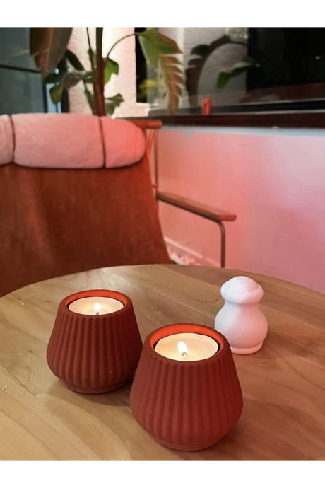 Liny 2 Pcs Terracotta Tealight Candle Holder. - Swordslife