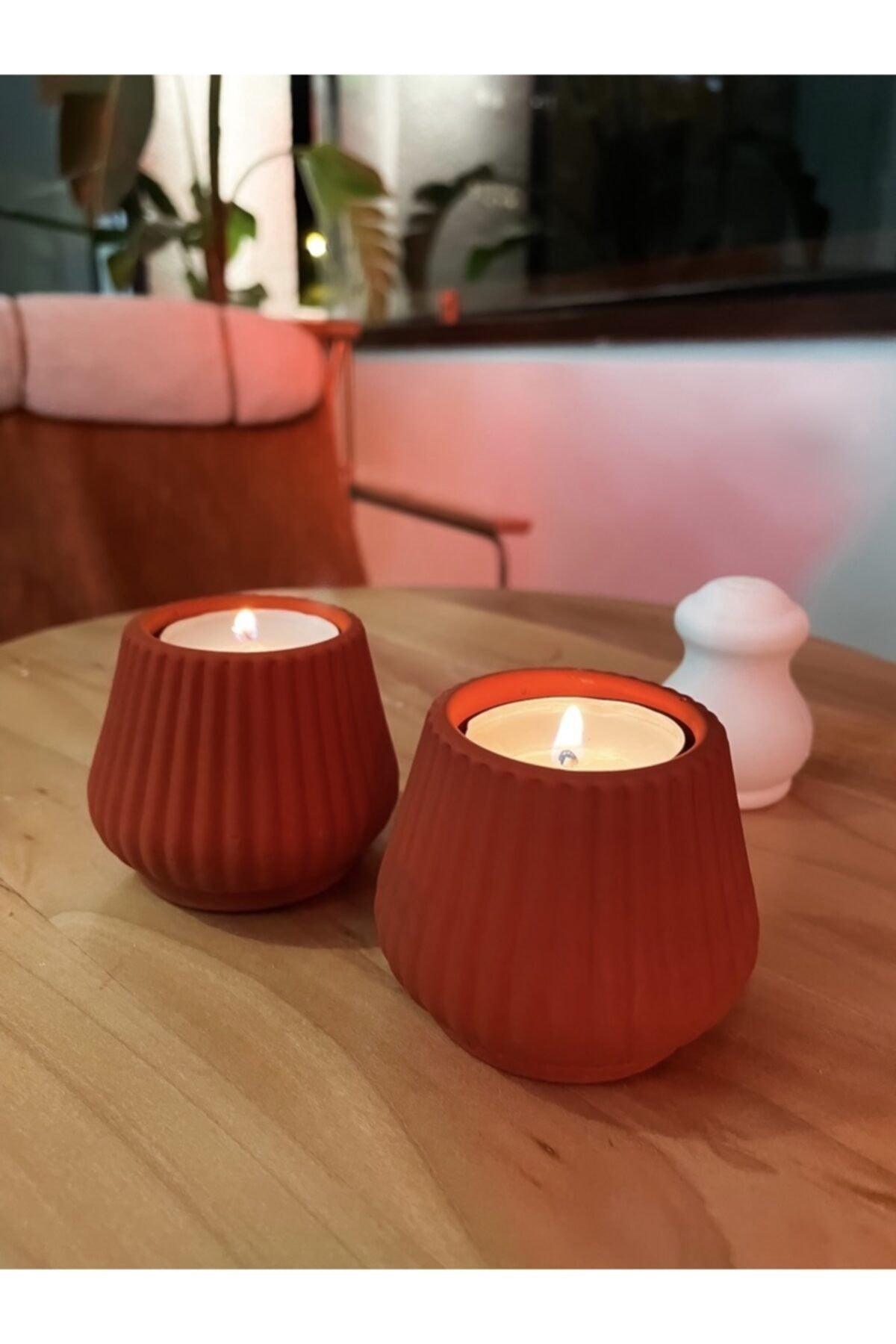 Liny 2 Pcs Terracotta Tealight Candle Holder. - Swordslife