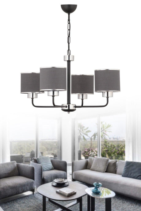 Lisa 4 Pieces Modern Anthracite Pendant Lamp Chandelier - Swordslife