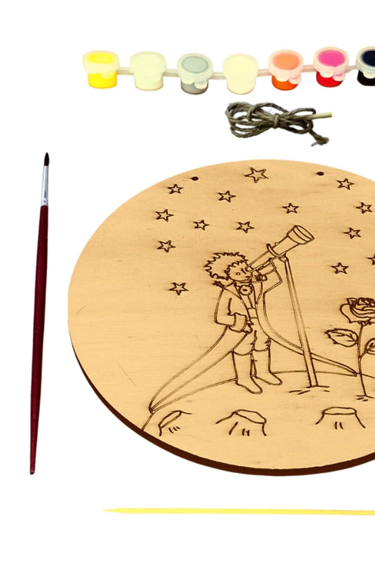 The Little Prince Telescope Themed Wood Painting