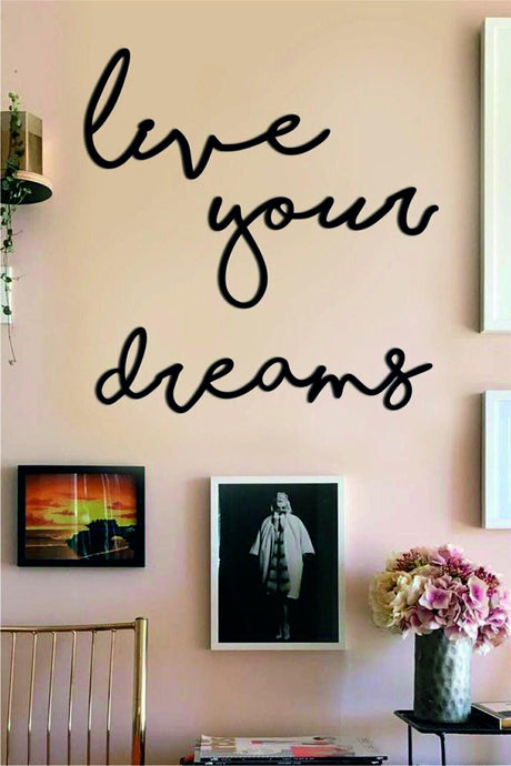 Live Your Dreams Wooden Graffiti, Decorative Wall Ornament - Swordslife
