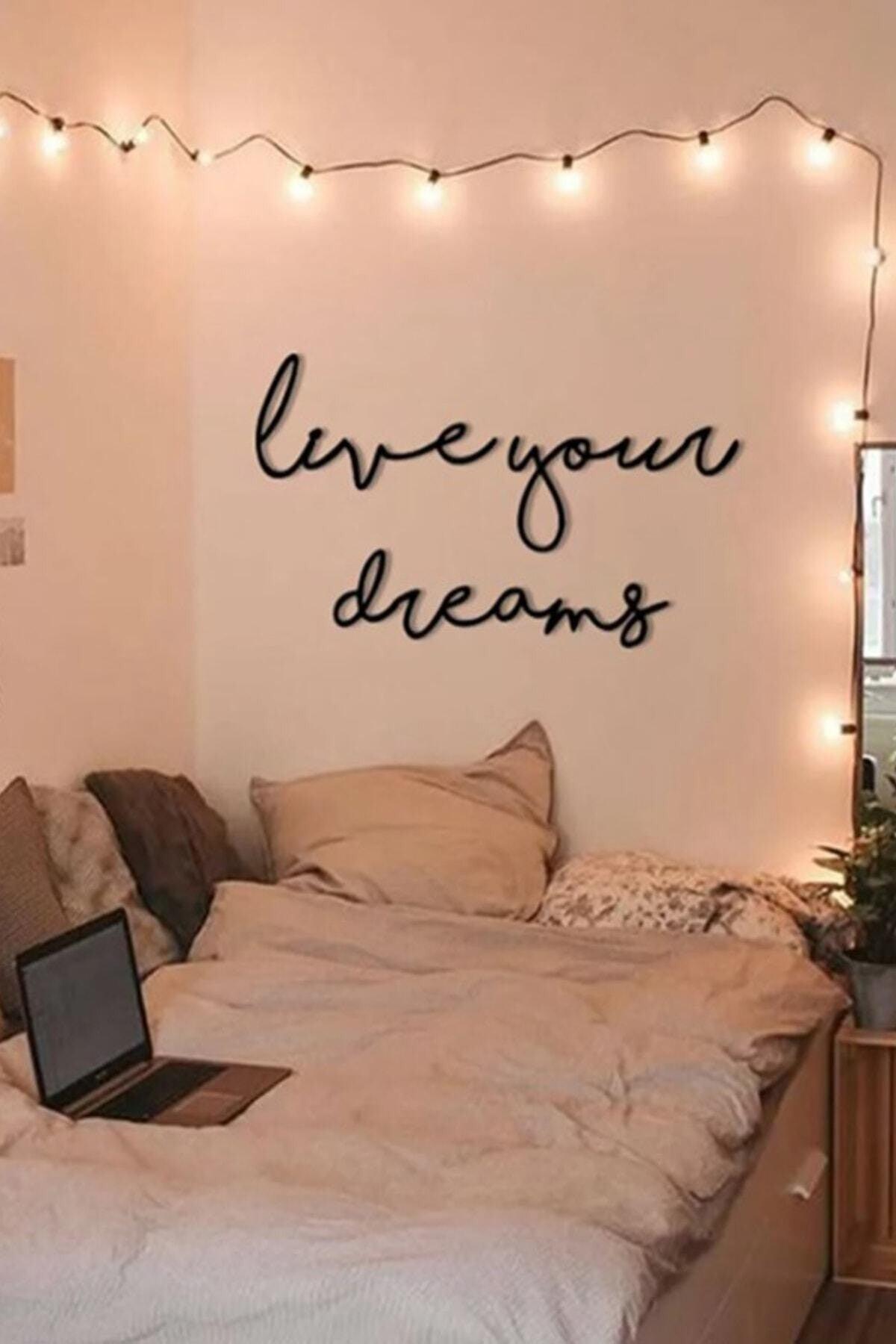 Live Your Dreams Wooden Graffiti, Decorative Wall Ornament - Swordslife