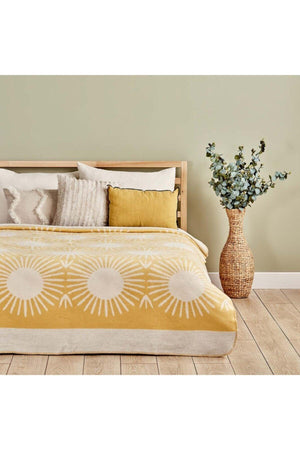 Liya Cotton Single Blanket Mustard (150x200 Cm) - Swordslife