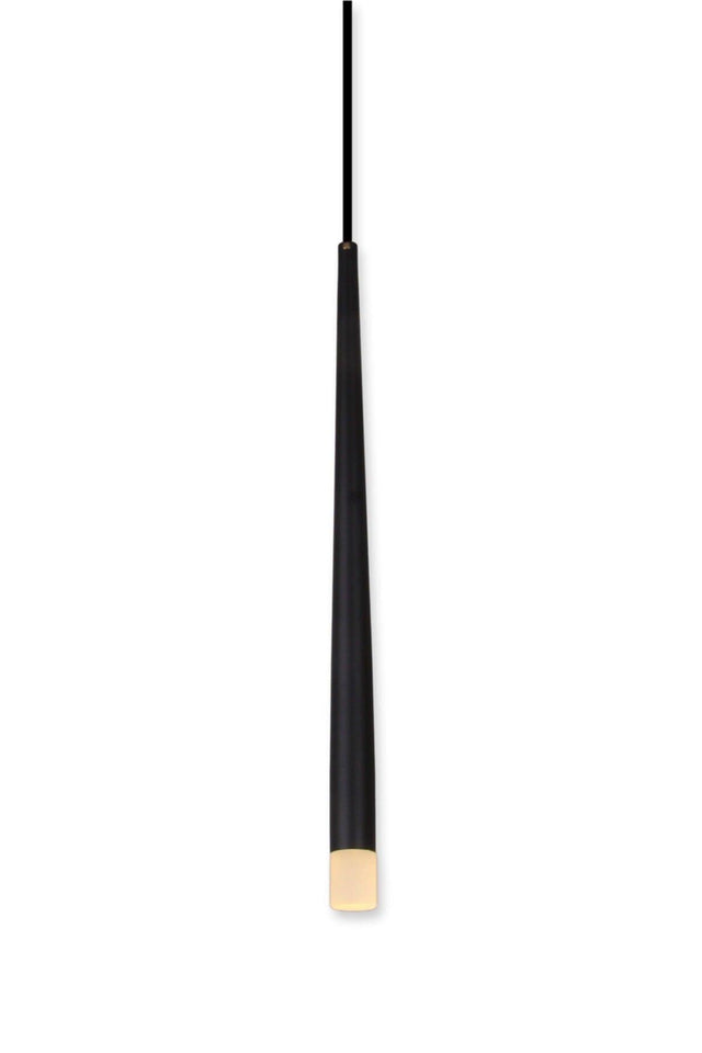Long Led Gofrato Grained Black Color Single Led Pendant Lamp - Swordslife