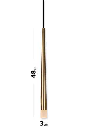 Long Led Honey Color Coated Single Led Pendant Lamp - Swordslife