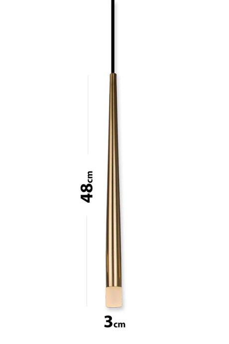 Long Led Honey Color Coated Single Led Pendant Lamp - Swordslife