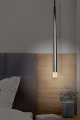 Long Led Platinum Color Coated Single Led Pendant Lamp - Swordslife