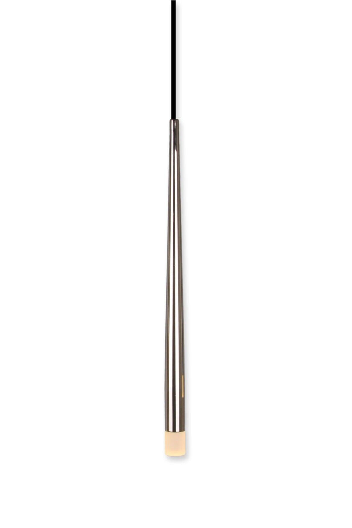 Long Led Silver Color Coated Single Led Pendant Lamp - Swordslife