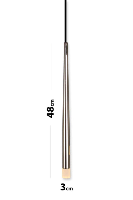 Long Led Silver Color Coated Single Led Pendant Lamp - Swordslife