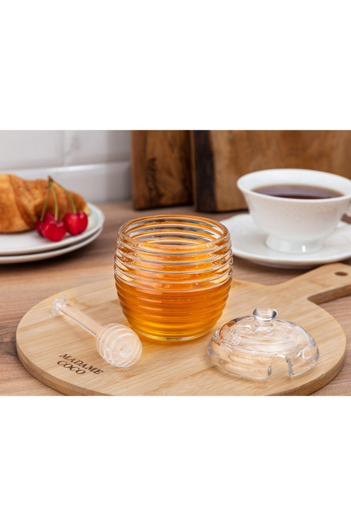 Lorenzo Glass Honey Jar with Spoon - 240ml - Swordslife