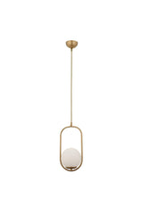 Lorin Single Tumbled Pendant Lamp Modern with White Glass