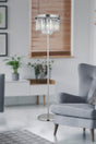 Lotus Round Chrome Crystal Stone Modern Design Metal Floor Lamp - Swordslife