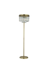 Lotus Round Tumbled Crystal Stone Modern Design Metal Floor Lamp - Swordslife