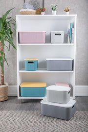 Lova 2-pack Shell Gray 13lt & 6lt Decorative Multi-Purpose Storage Box-organizer Set - Swordslife