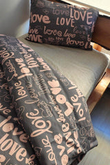 Love Printed Elastic Bed Linen Single Duvet Cover Set - Swordslife