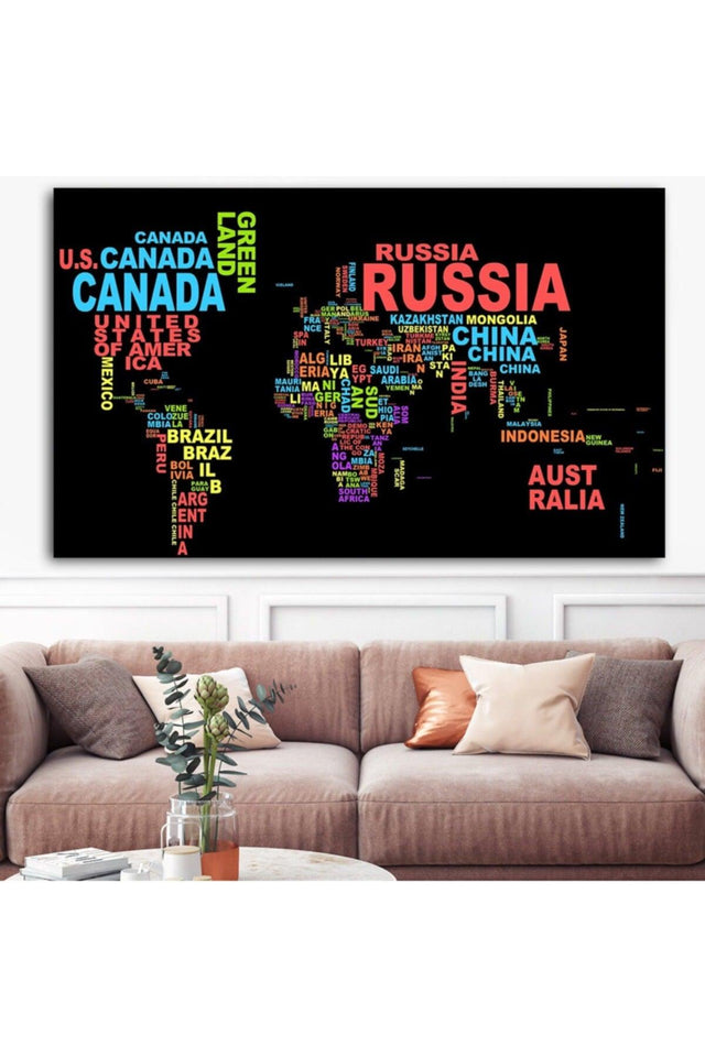 Luxury Canvas Trend Design World Map Painting ( World Map ) - Swordslife