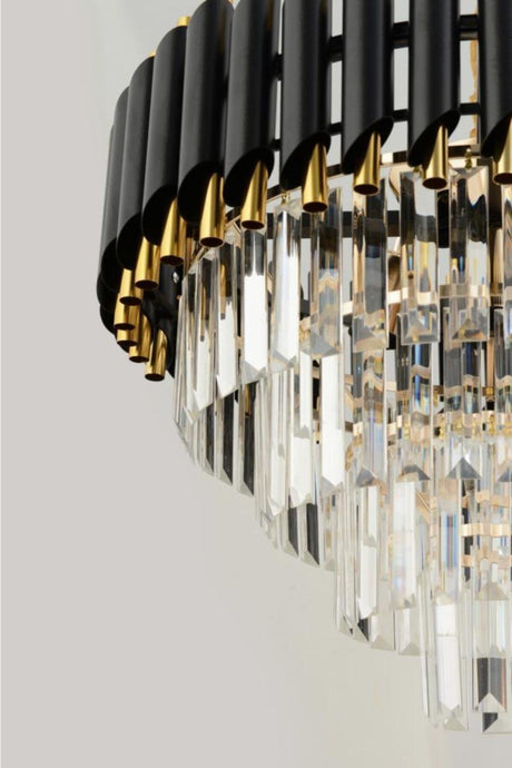 Luna 50's Black-gold Luxury Crystal Stone Chandelier - Swordslife