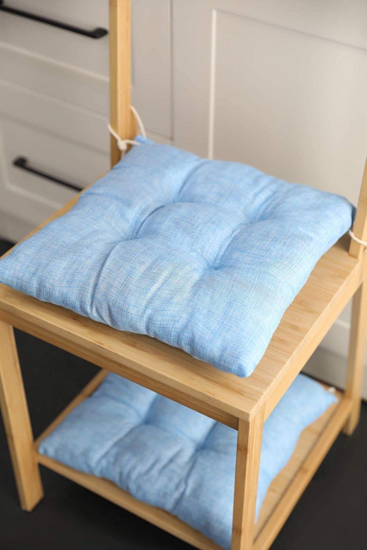 Luxurious 2 Puff Chair Cushion - Blue - Swordslife