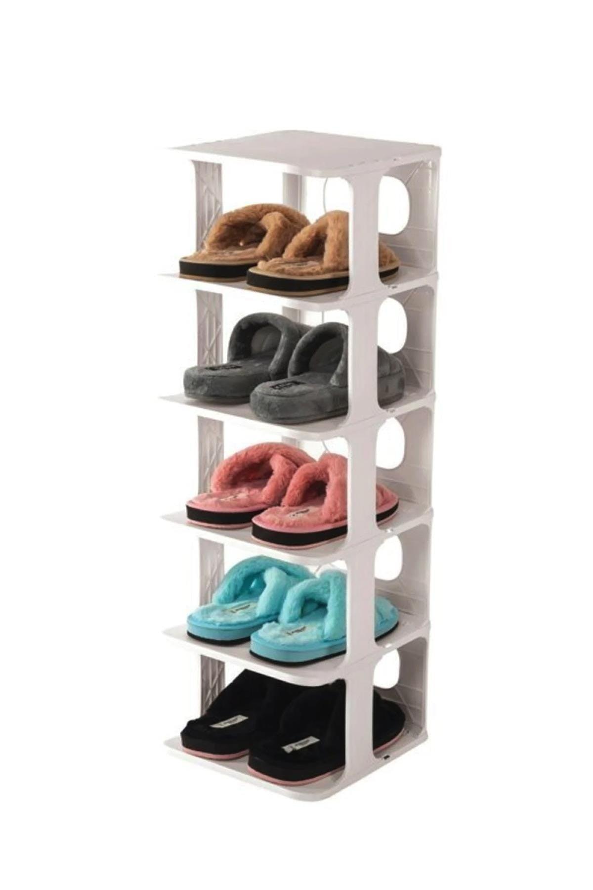 Luxury 5 Tier Shoe Rack White