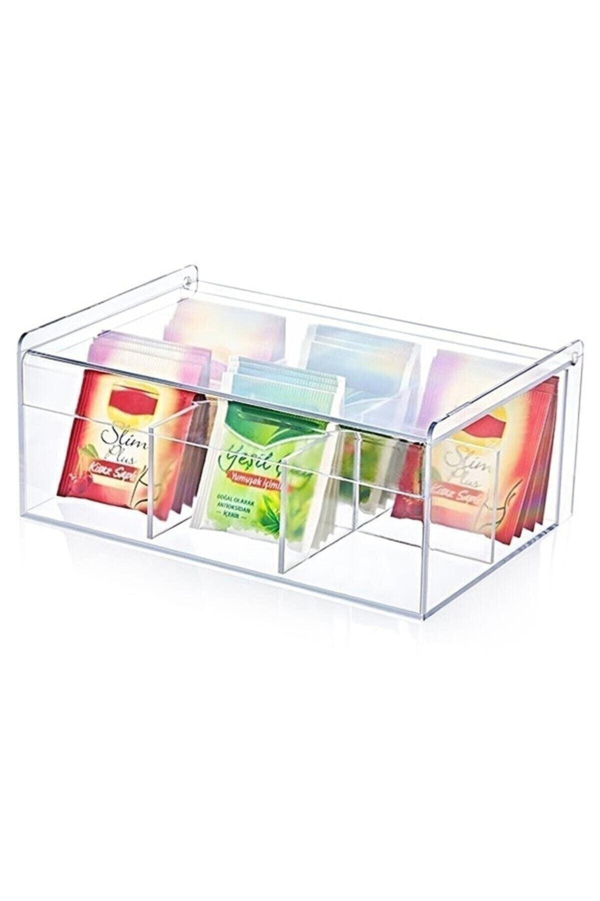 Lux Acrylic 6 Compartment Tea Storage Box