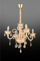 Lux Glass Arm 4 Piece Cream Chandelier - Swordslife