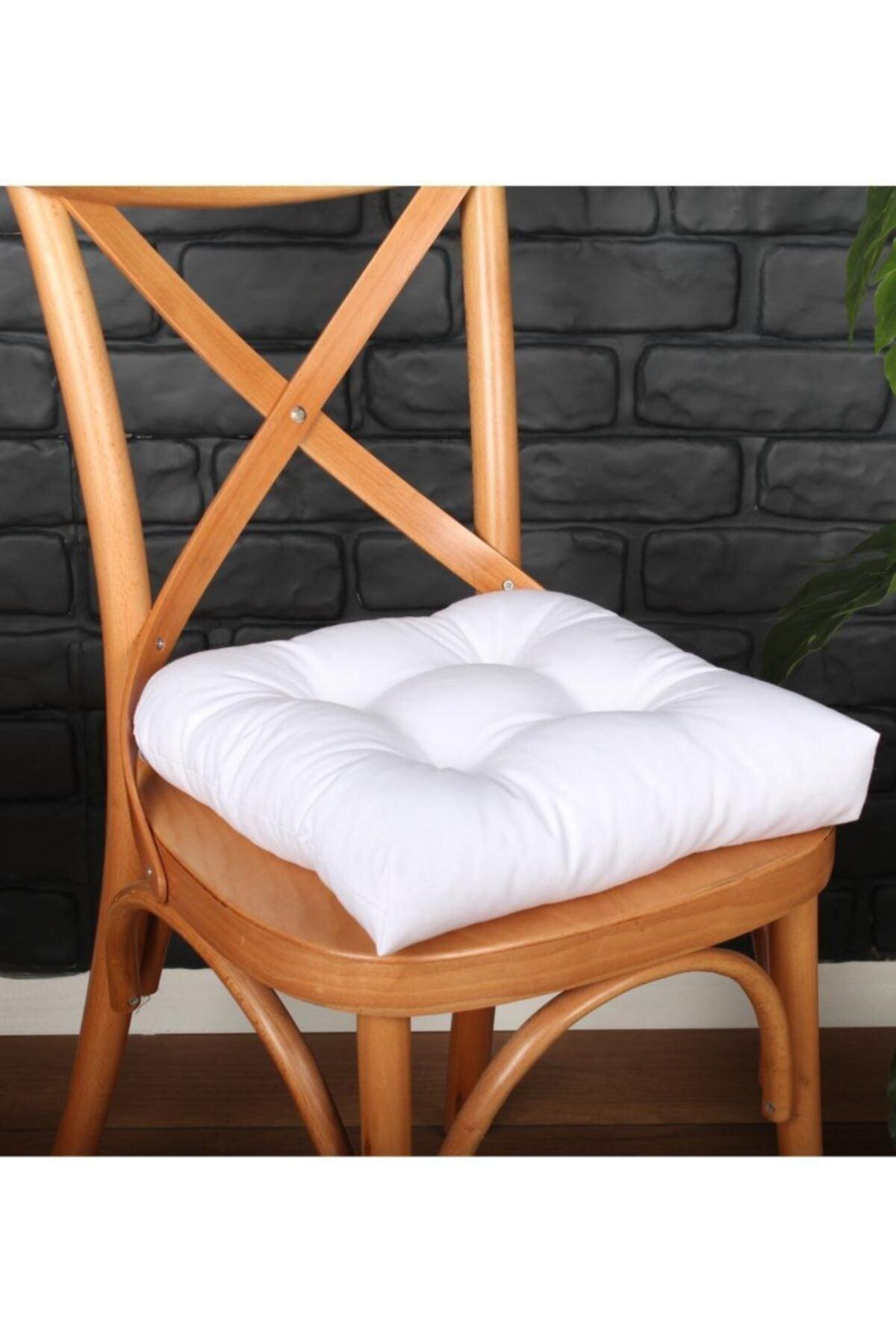 Lux Pofidik White Chair Cushion Special Stitched Laced 40x40cm - Swordslife