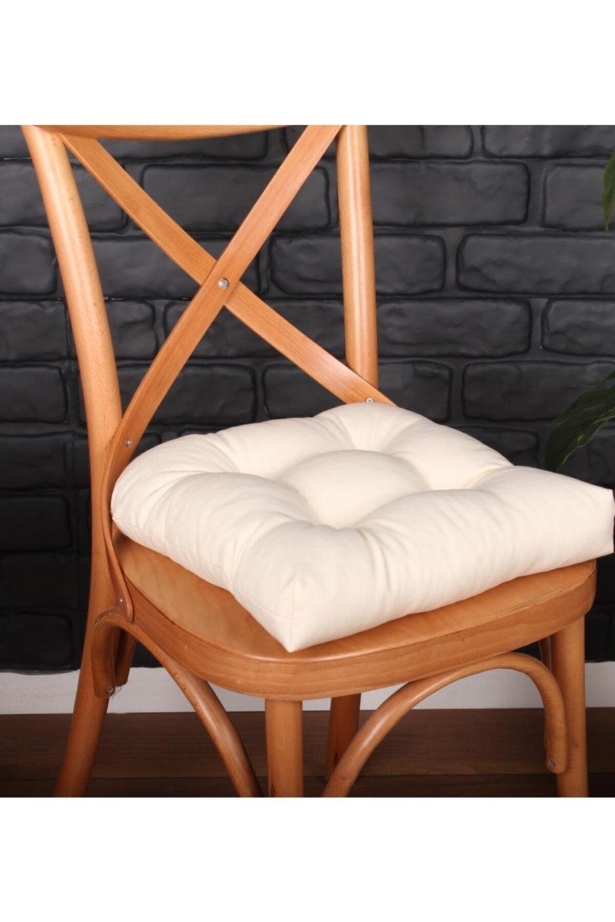 Lux Pofidik Cream Chair Cushion Special Stitched Laced 40x40cm - Swordslife