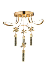 Luxury Postmodern Crystal Stone Pendant Lamp Butterfly Stone Led Chandelier Gold Yellow - Swordslife