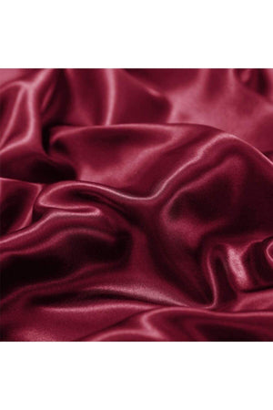 Luxury Satin 4 Pieces Double Duvet Cover Set 200x220 Cm Elastic Bed Sheet Claret Red Color - Swordslife