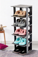 Luxury Shoe Rack Organizer Portable 5 Tiers Multi Tier Shoe Rack Gray - Swordslife