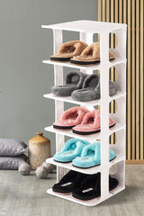 Luxury Shoe Rack Organizer Portable 5 Tiers Multi Tier Shoe Rack White - Swordslife