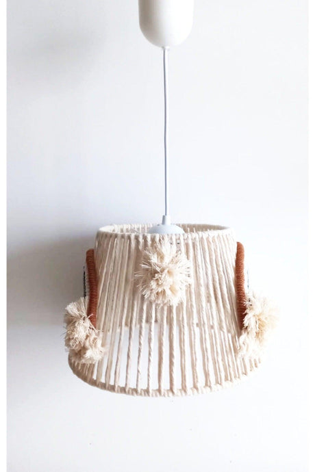 Macrame Thread Wrap Rainbow Appliqued Handmade Pompom Baby And Kids Room Chandelier (2) - Swordslife