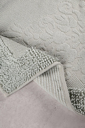 Madrid Natural Cotton 2 Pack Bath Mat 60x100+50x60 - Water Green - Swordslife