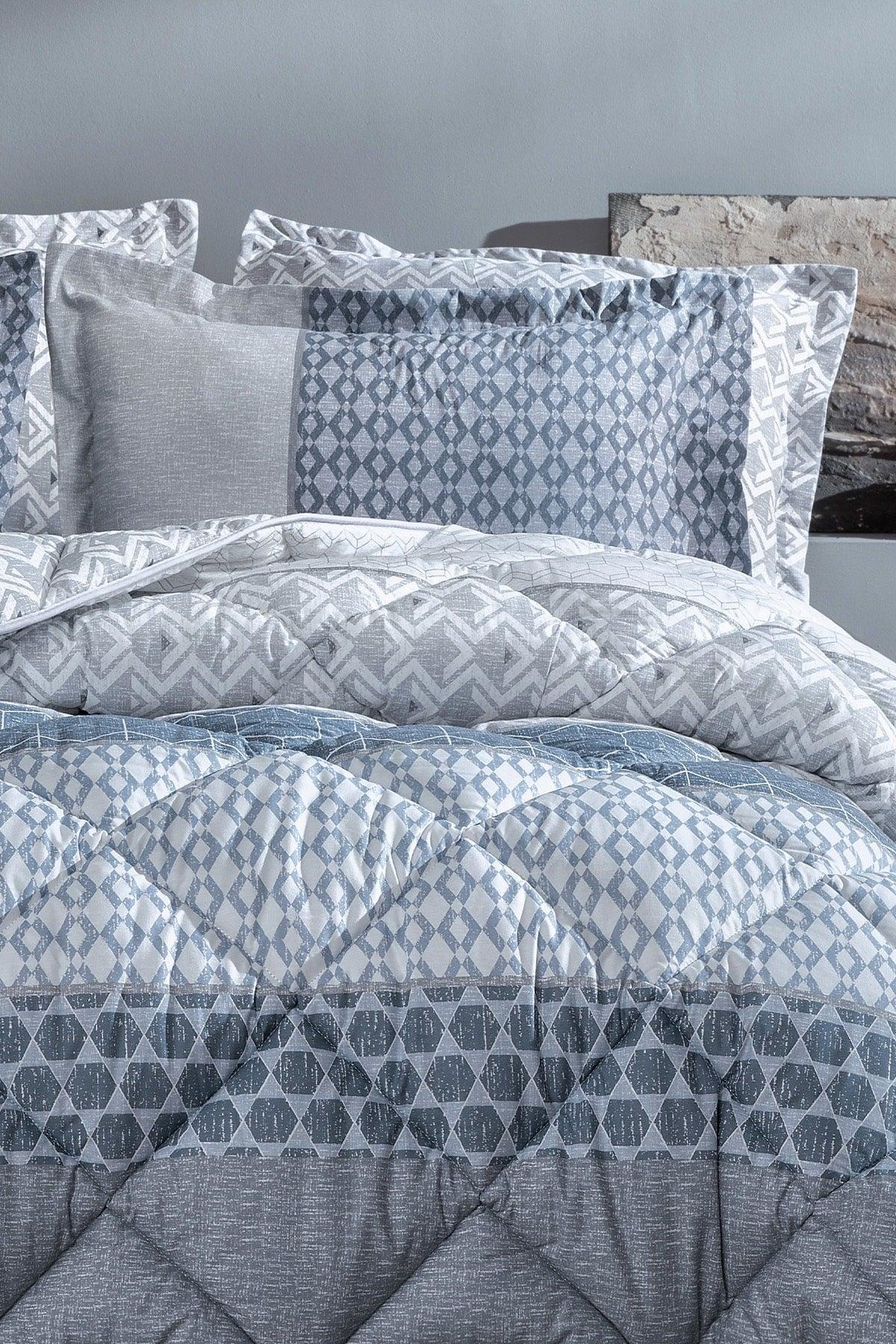 Malin Double Bedding Set - Blue - Swordslife