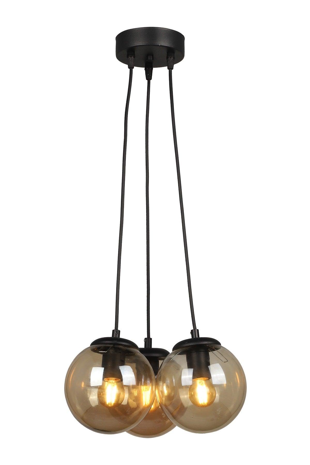 Malta 3rd Chandelier Black Honey Glass - Swordslife