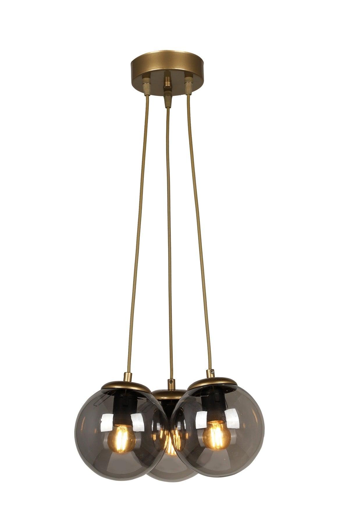 Malta 3rd Chandelier Tumbled Smoked Glass - Swordslife